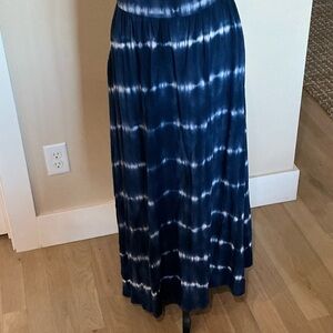 Merona Navy and White Maxi Skirt